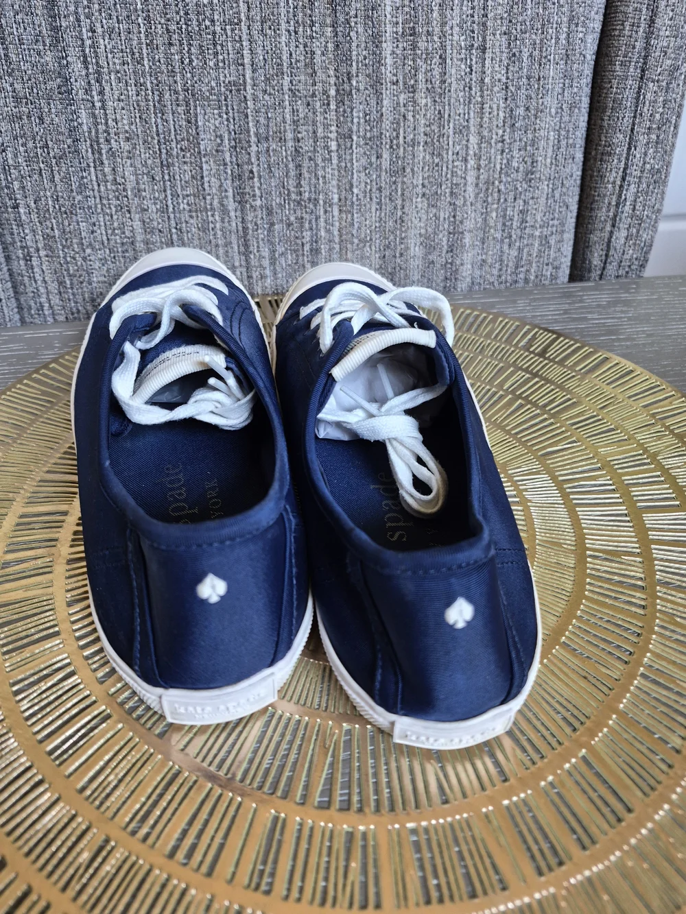 kate spade Tennison Navy Canvas Low-Top Sneakers with White Laces